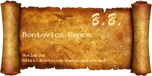 Bontovics Bence névjegykártya